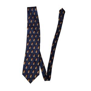 Oscar De La Renta 100% Silk Blue Tie - One Size